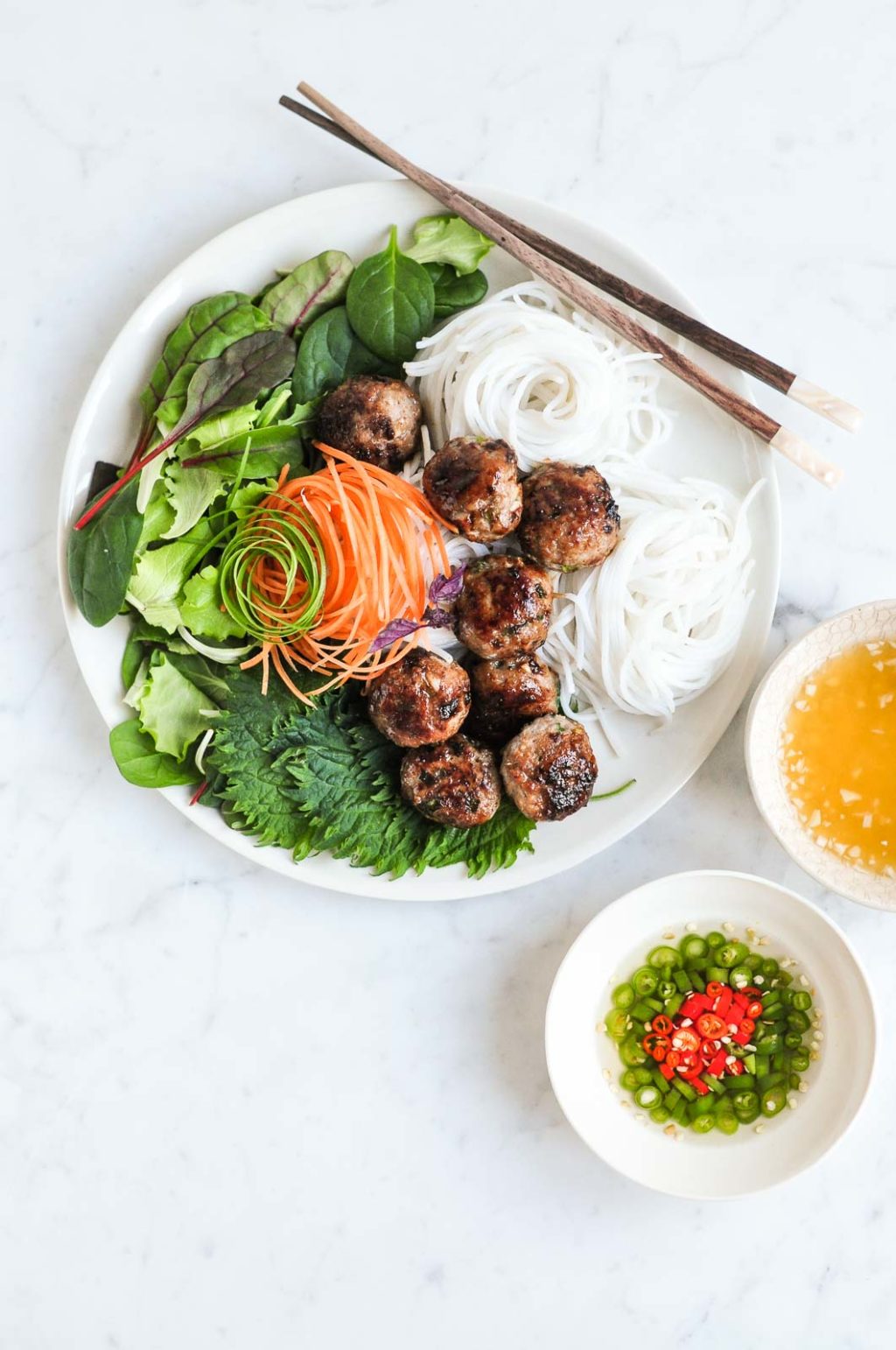 [Vietnamese Recipes] Bun Cha Ha Noi Pork Meatballs With Vermicelli