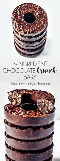 3-INGREDIENT CHOCOLATE CRUNCH DOUGHNUTS (VEGAN & GLUTEN-FREE)