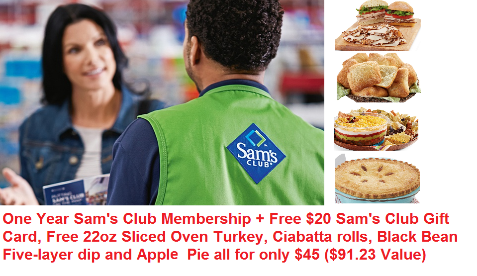 One-Year Sam's Club Membership + $20 Sam's Club Gift Card + Free 22oz ...