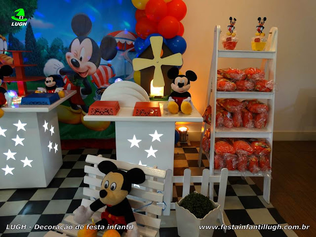 Mickey Mouse - Decoração provençal simples - detalhes imagem 01 Mesa decorada provençal infantil Mickey