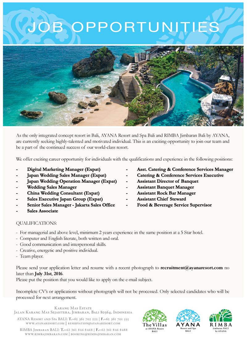 Lowongan Kerja Hotel AYANA Resort and Spa Bali - lokerhotelier