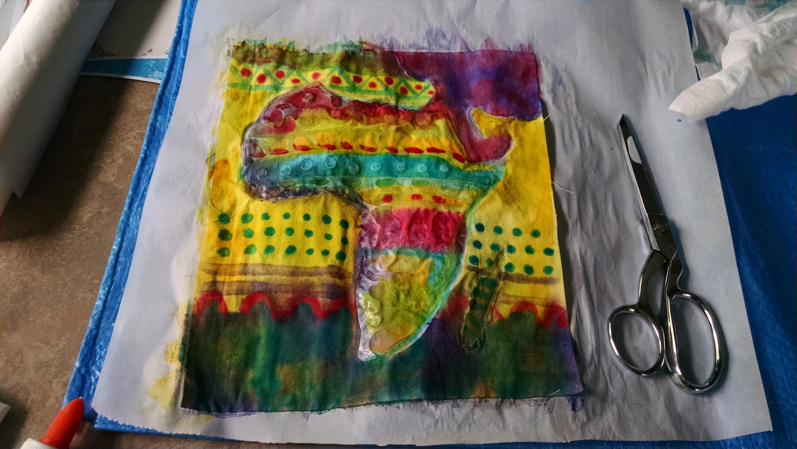 Creative Dreamz Glue Resist Fabric Painting and a New Batch of Prayer