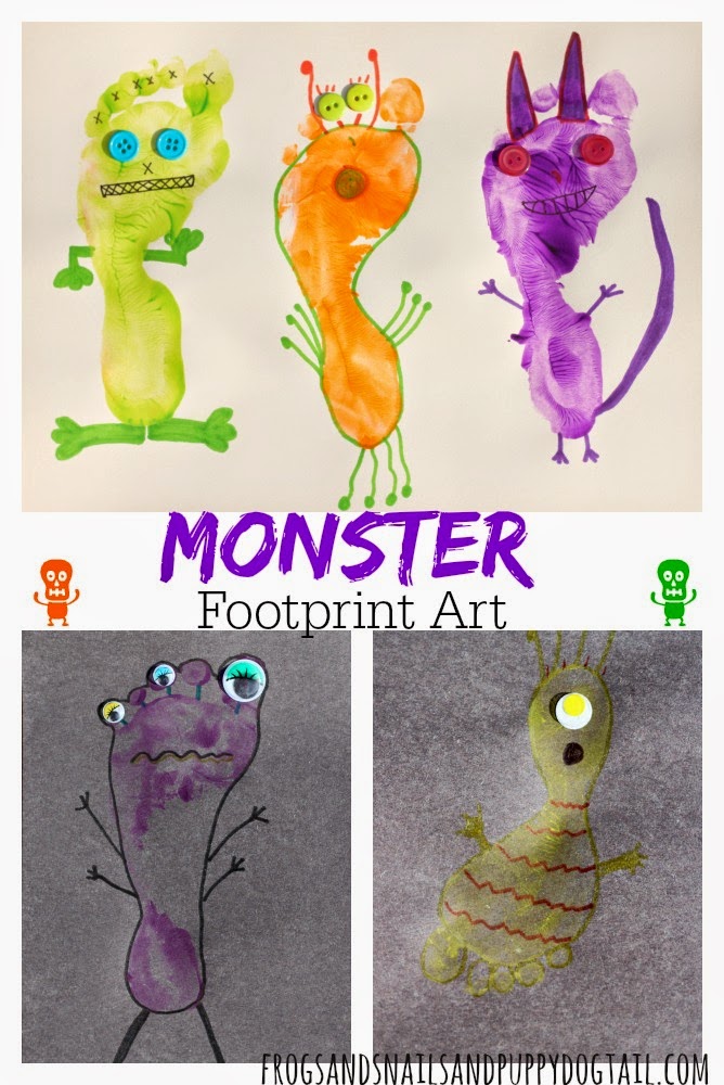 Monster Footprint Art for Kids for Halloween by FSPDT