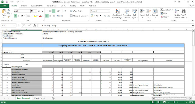 Download Standard Cost Proposal Excel Template