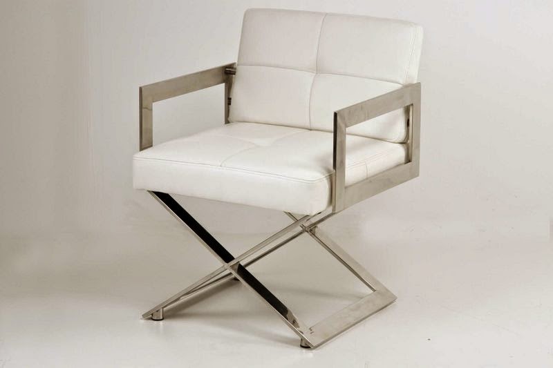 Sillon moderno poli piel blanca