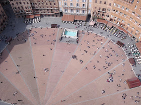 Siena's Piazza del Campo viewed from the air