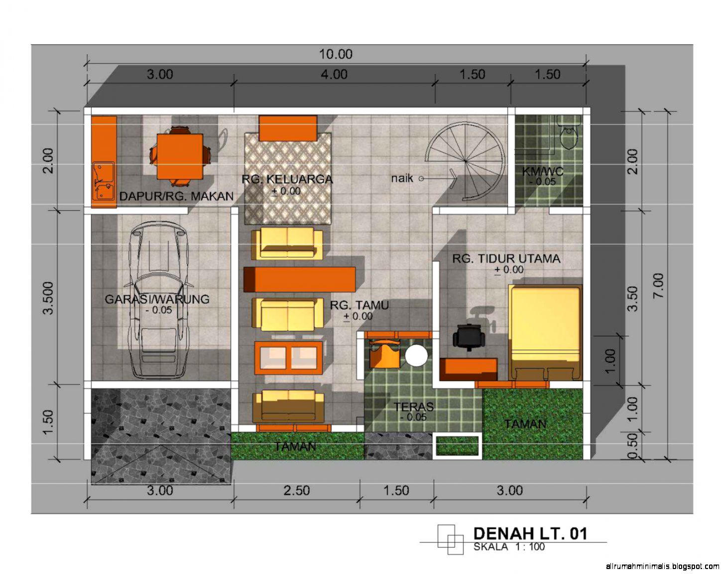 Desain Rumah  Minimalis  1  Lantai  2 Kamar Tidur Design 