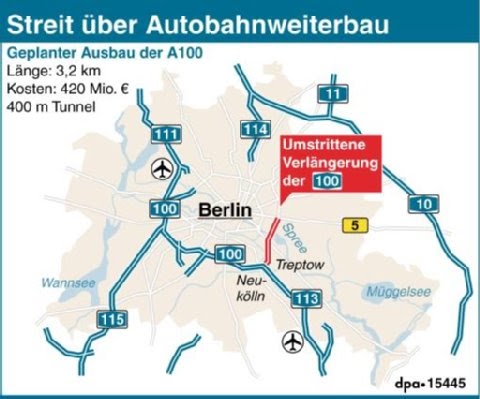 Landkartenblog: Landkarten zur Autobahn 100 in Berlin
