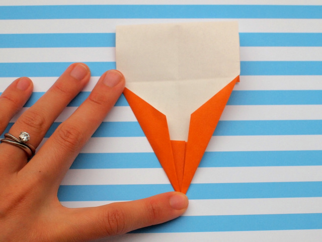 how to fold an origami ice cream cone- great kids craft