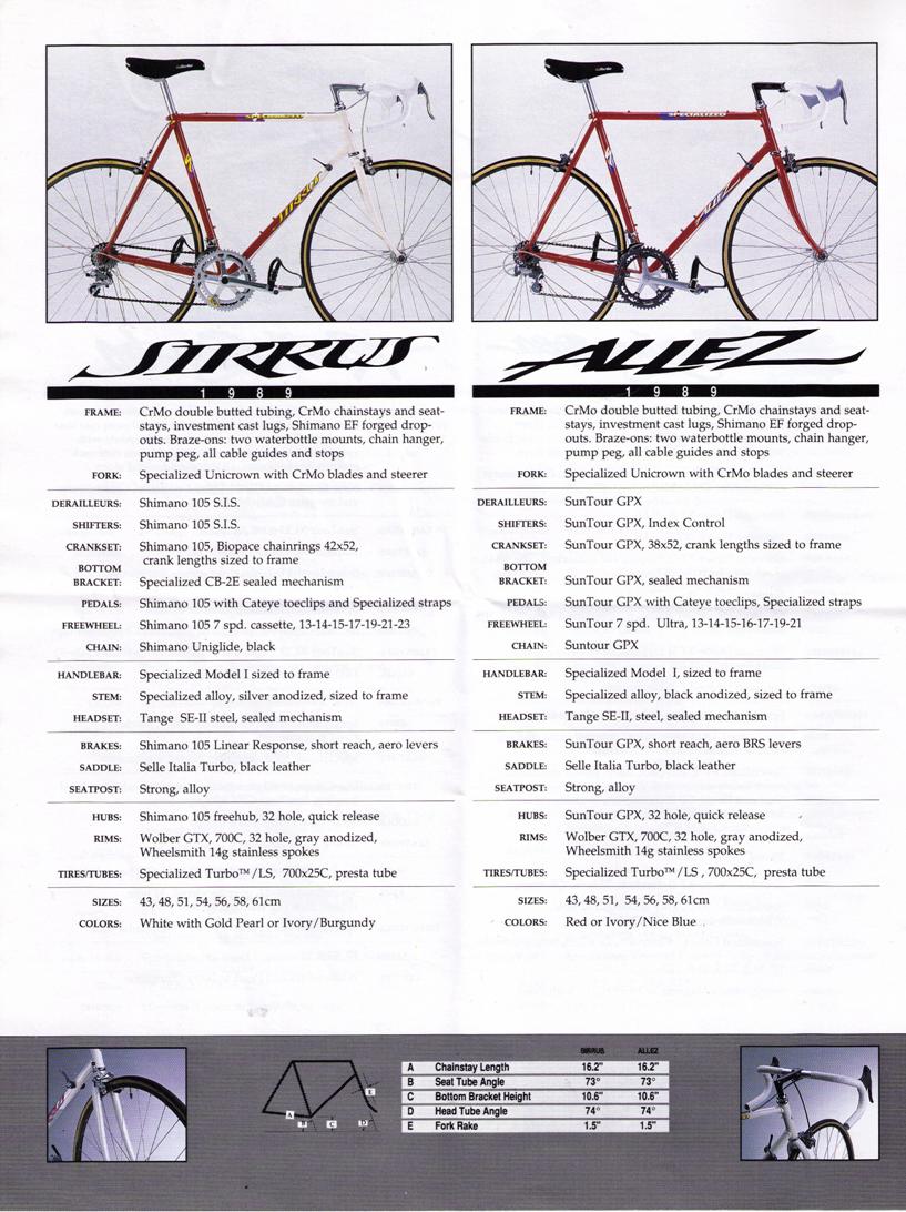 CATALOGUES SPECIALIZED SPECIALIZED 1989