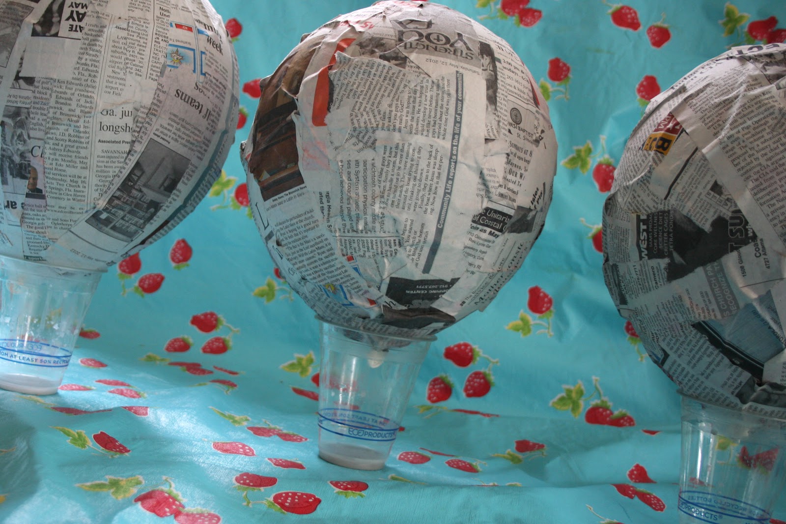 Buffy Sunshine Paper Mache Hot Air Balloons