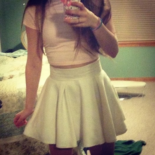 Forever Fashionable White Skater Skirt