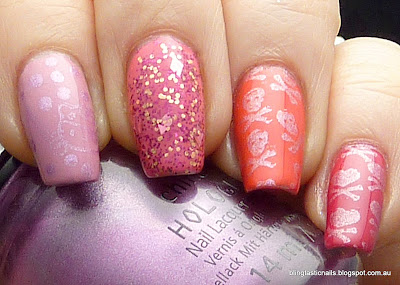 China Glaze Pink Ombre Manicure with Sinful Colors Scene Stealer accent nail