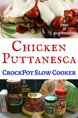 Homemade Restaurant copy cat recipe for Italian Chicken Puttanesca. This is an easy dump and go crockpot slow cooker recipe that is also naturally gluten free.