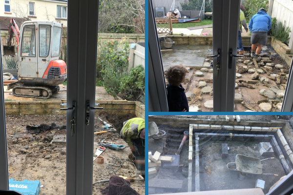 digging the foundations for the playroom extension