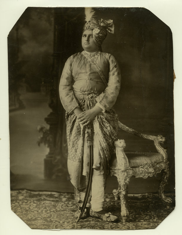 Indian Prince with Sword - Vintage Photograph 1870's