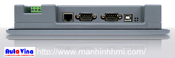 Hình ảnh mặt kết nối màn hình cảm ứng 7 inch HMI Samkoon SK-070AE, hỗ trợ nhiều chuẩn kết nối, kết nối với nhiều loại PLC khác nhau