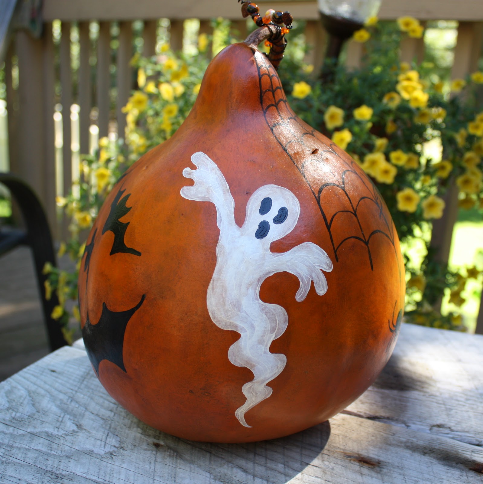 sprinkled blessings studios: Hand Painted Halloween Kettle Gourd ...