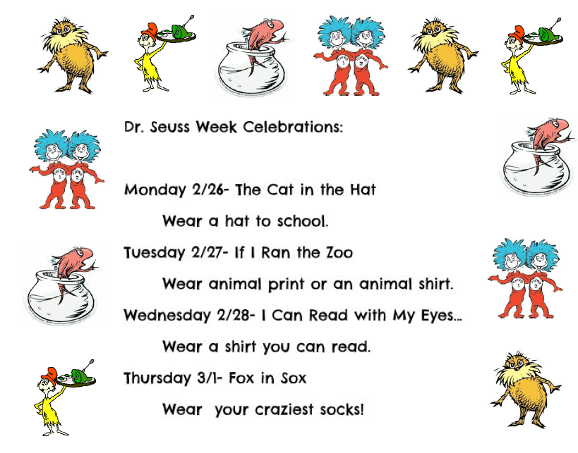 Mr. Hill's 2nd Grade Blog Dr. Seuss Week