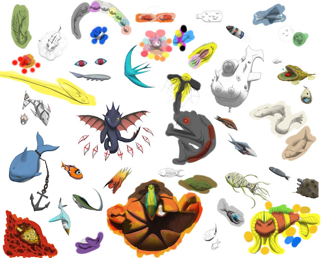 VIRTUAL vision: 實踐大學插畫班作品 6 - 一百隻魚造型設計 Part 5 (Jan - Feb 2013)