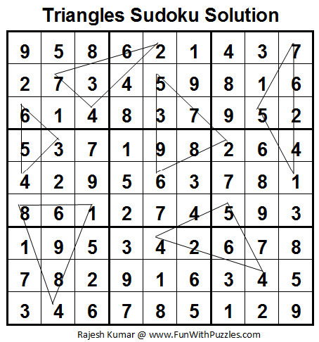 Triangles Sudoku (Fun With Sudoku #22) Solution