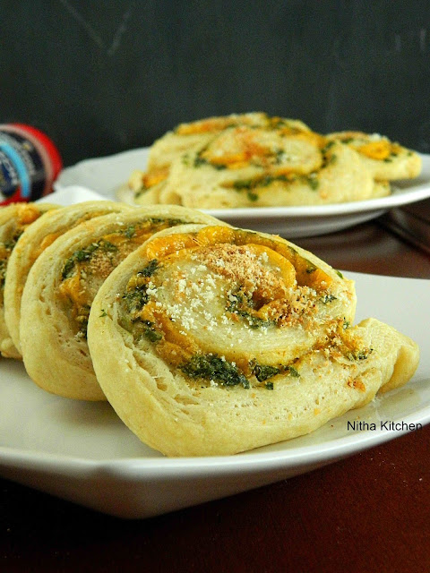 Nitha Kitchen: An Egg Free Savory Pizza Pinwheels From Scratch | Party ...