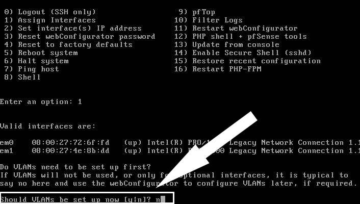 How to assign network interface in pfSense?