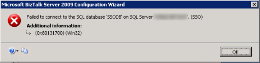 sql error 18456 explicityly specified database