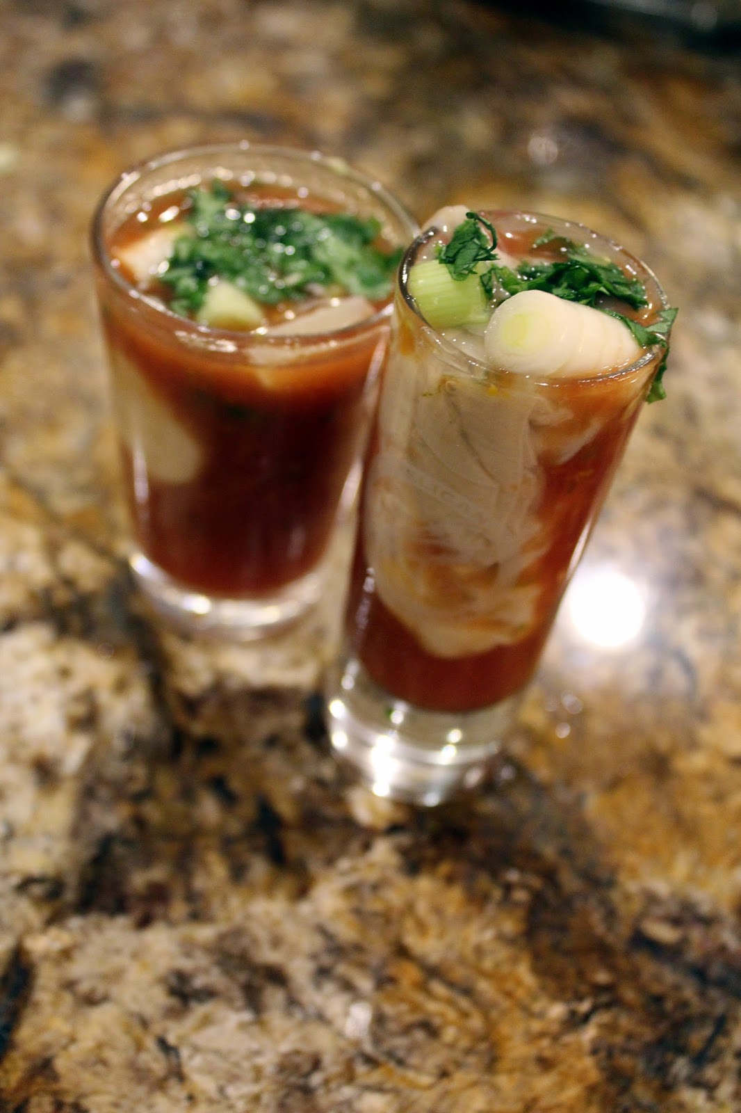 Chef Bolek Oyster Shooters with Tomato, Lime and Chiles