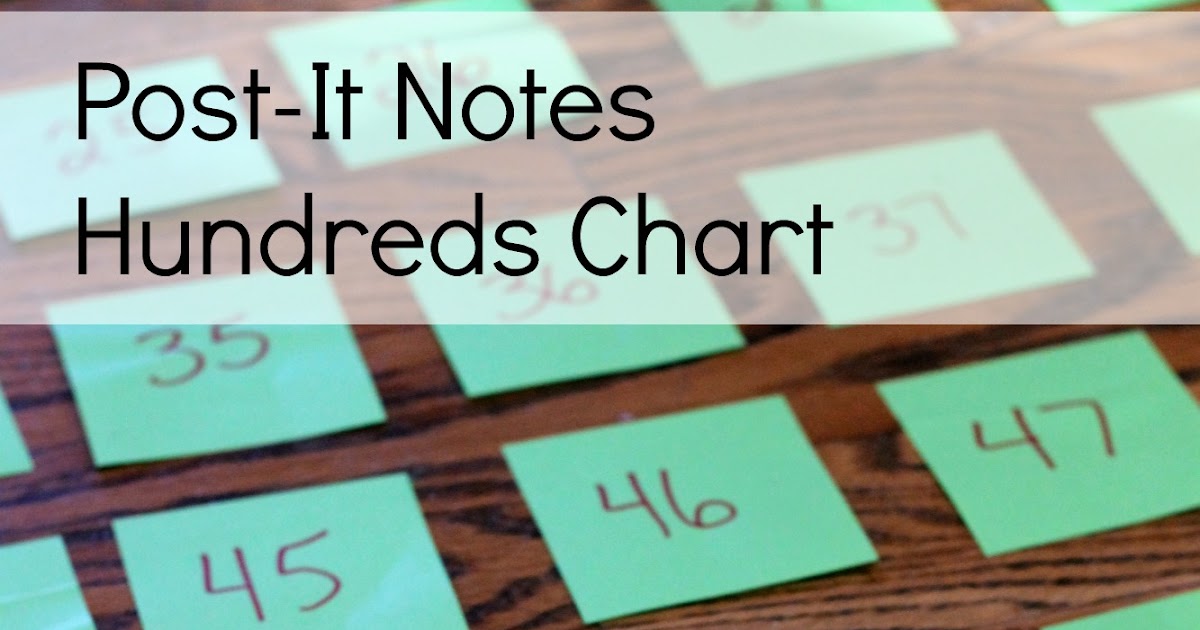 Post-it Sticky Notes Hundred Chart ~ Reading Confetti