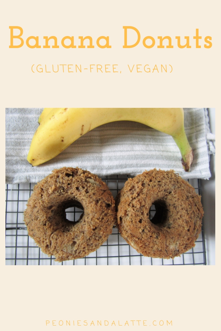 Peonies and a Latte Banana Donuts (GlutenFree, Vegan)