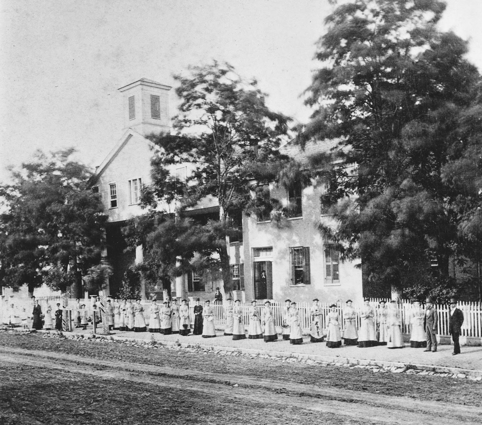 The Chubachus Library of Photographic History Portrait of Students and Teachers Posing in Front