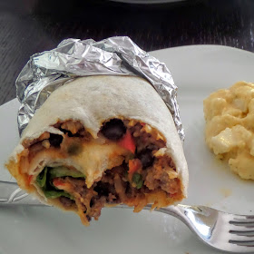 Beef and Bean Burritos:  Leftover Beef and Bean Taco meat stretched with rice and rolled in a flour tortilla.
