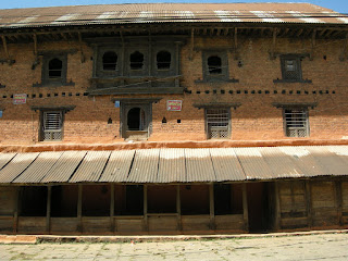 old brick buildings in Pokhara Nepal