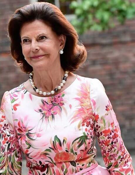 Queen Silvia wore a floral print maxi dress
