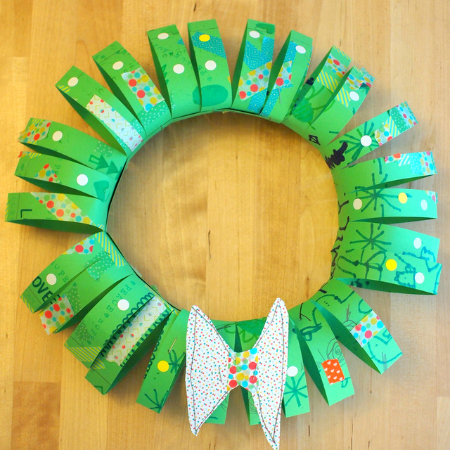 how to make a 3d paper tube christmas wreath