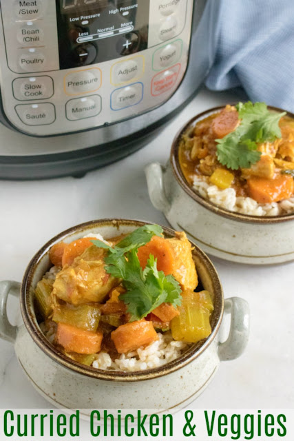 Make a quick but flavorful curry right in your instant pot. A few simple ingredients and a about a half hour is all you need to get this curried chicken and vegetables on the table. Make a quick but flavorful curry right in your instant pot. A few simple ingredients and a about a half hour is all you need to get this curried chicken and vegetables on the table.
