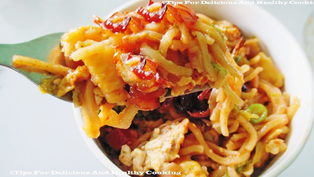 TIPS FOR DELICIOUS AND HEALTHY COOKING Yummy Noodles With Caramelized