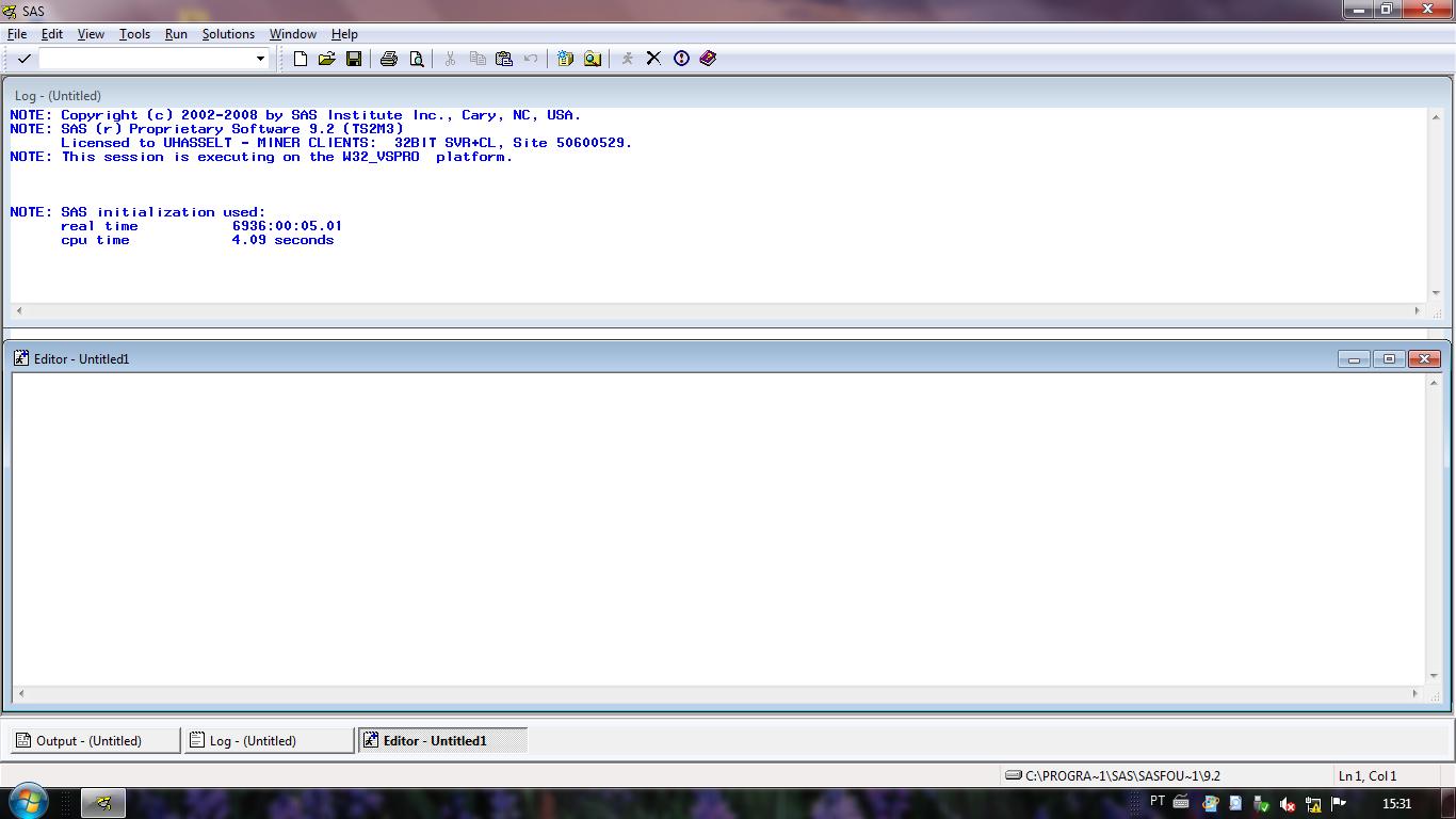 APRENDENDO SAS CONHECENDO A INTERFACE GRÁFICA
