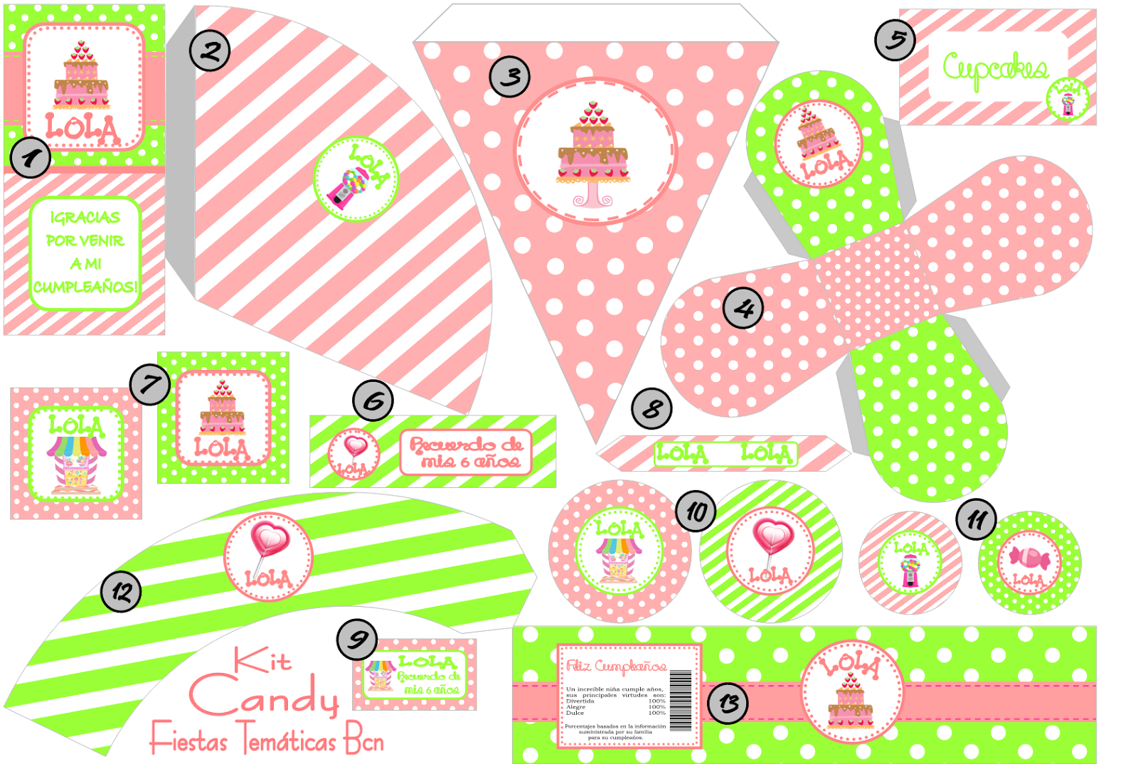 Fiestas Temáticas BCN Kits de fiesta imprimibles KIT IMPRIMIBLE