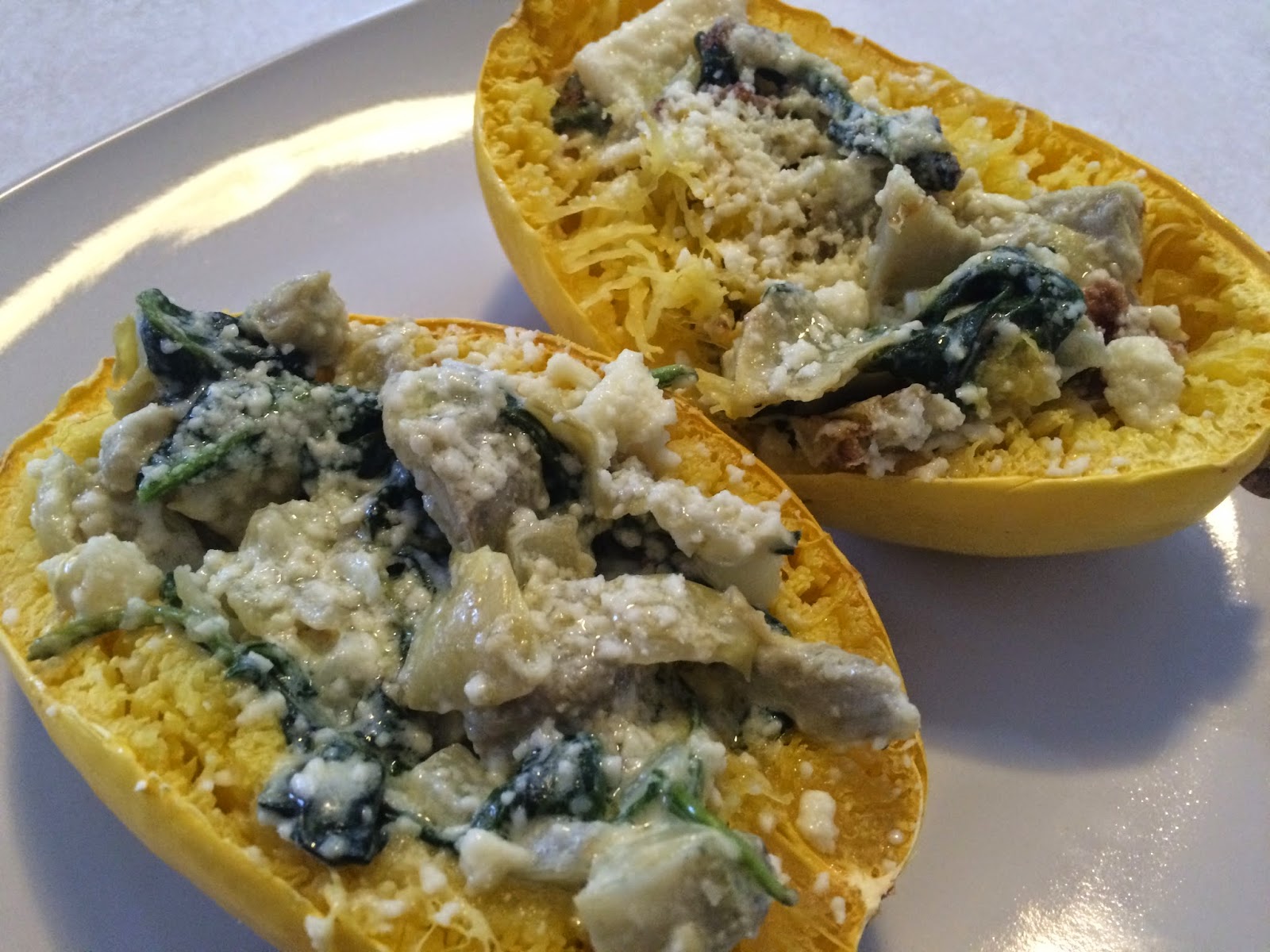 Simple as 123 Spinach Artichoke Spaghetti Squash Recipe