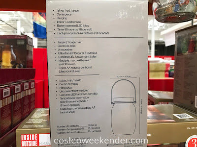 Costco 999573 - Inside Outside Colored Holiday Jars with LED Lights: great for the holidays