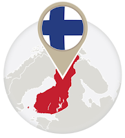 Finnish flag and map