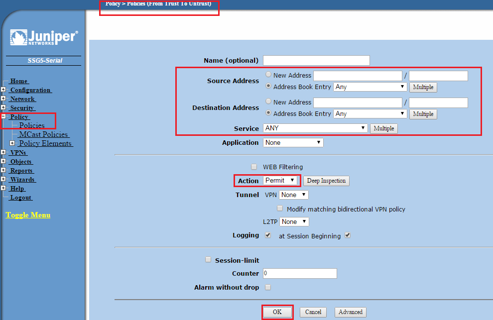 Juniper SSG 設定紀錄 | Fred's Blog