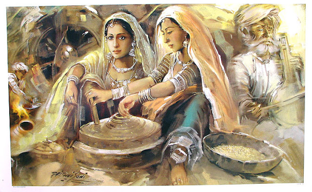Rajasthani Girls Art Paintings 19