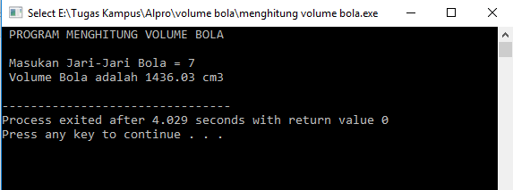 Oko Carono Algoritma Menghitung Volume Bola