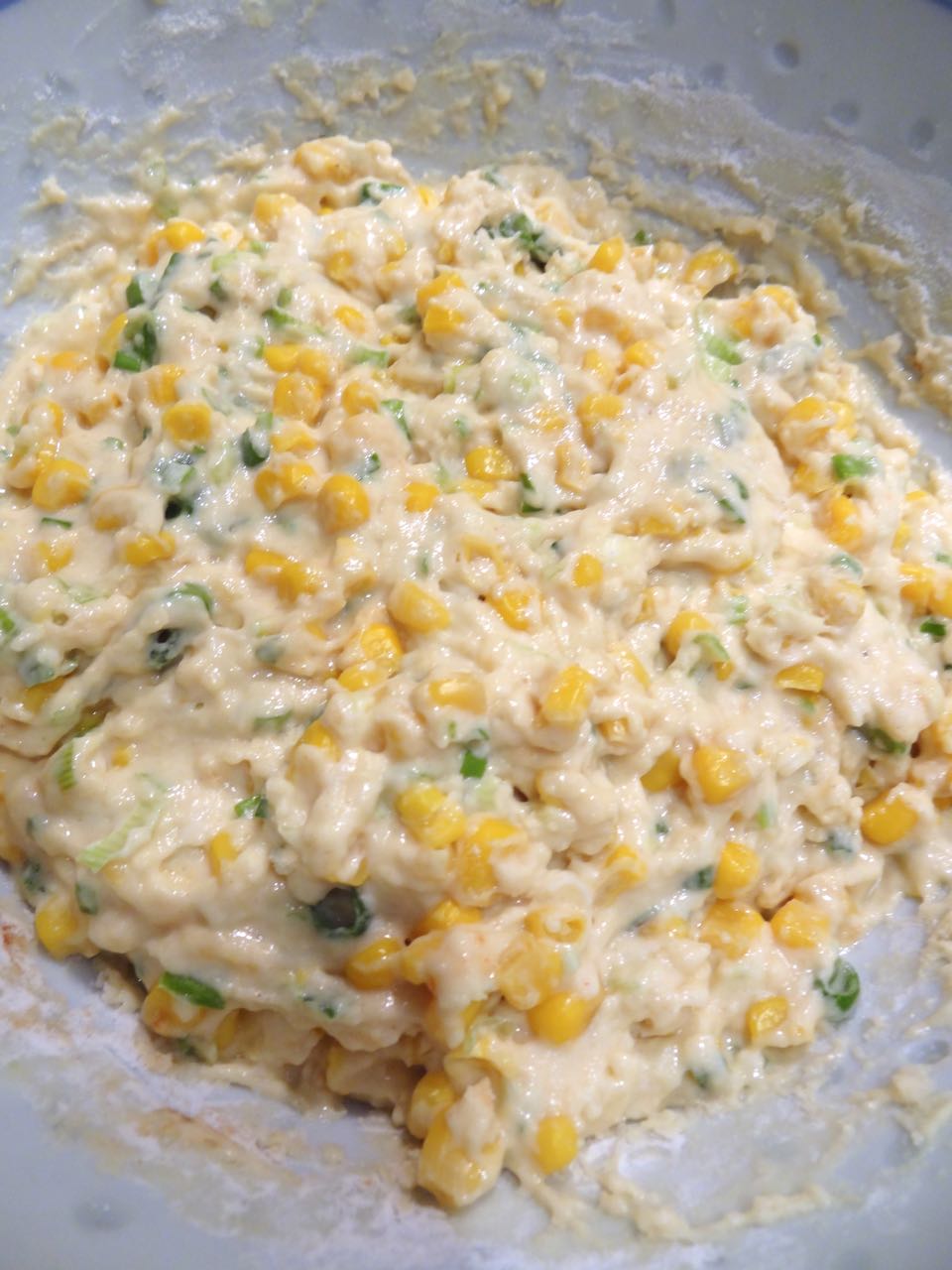 Scrumpdillyicious Corn Fritters with Lemon Cilantro Sauce
