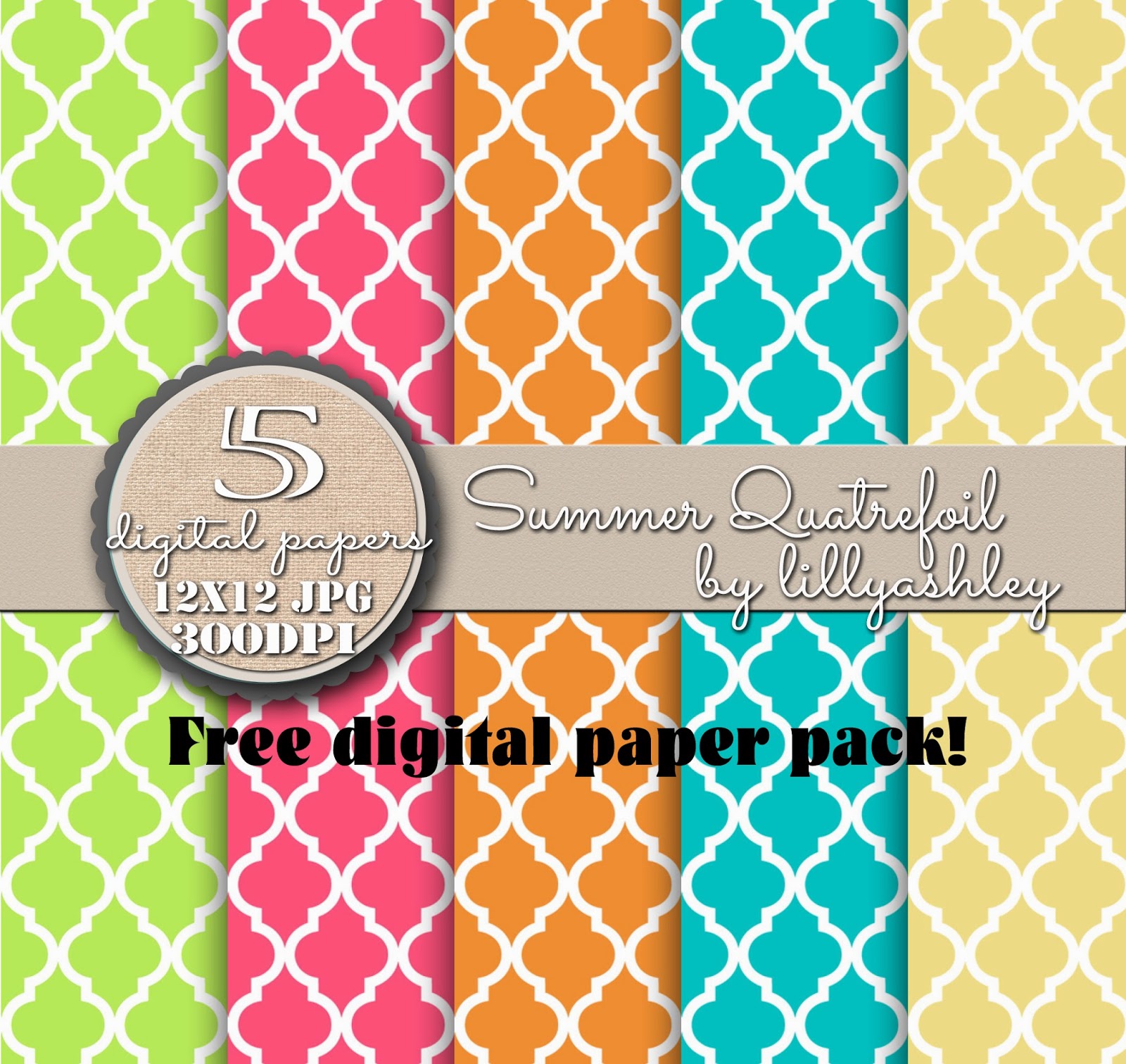 Summer Bright Colors Free Scrapbook Download