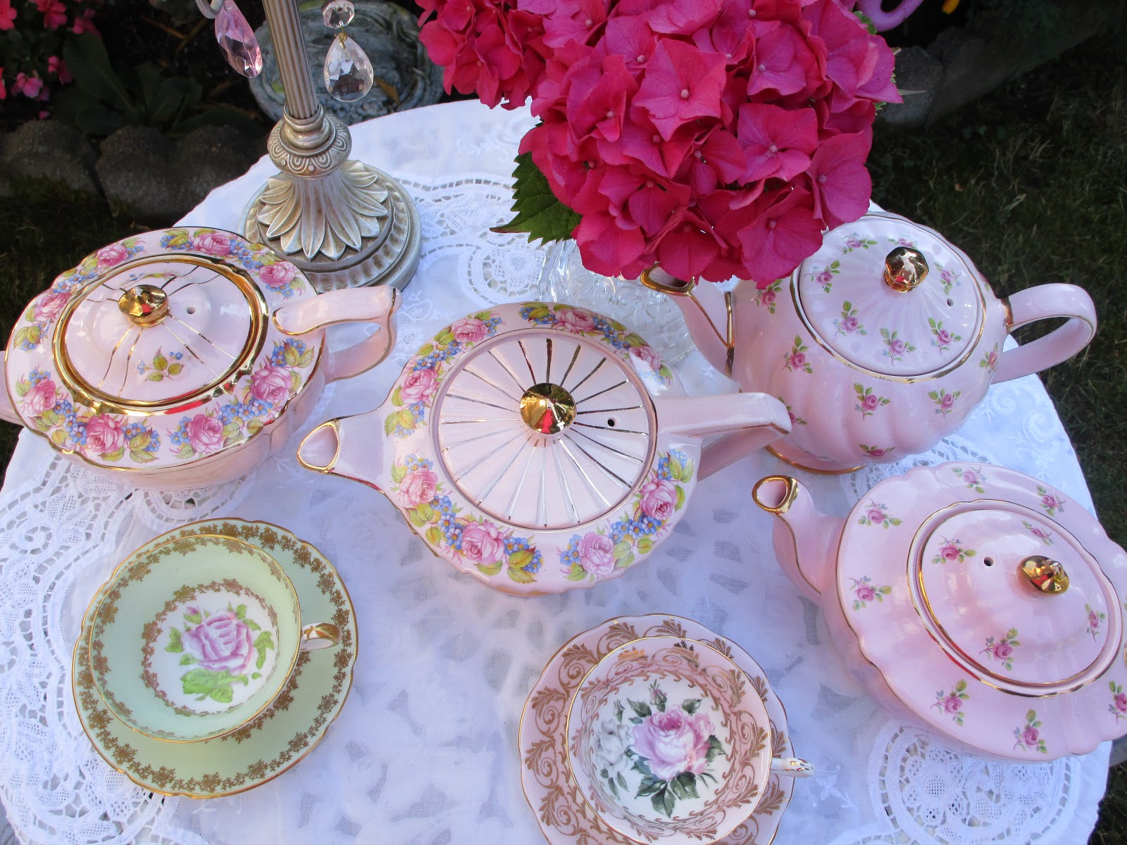 Karen's Cottage and Castle Some Favourite Pink Teapots