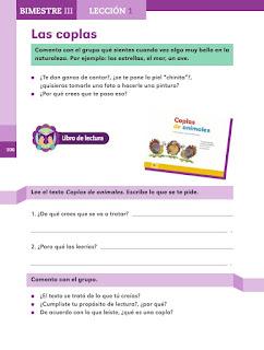 Apoyo Primaria Español 2do grado Bloque 3 lección 1 Las coplas